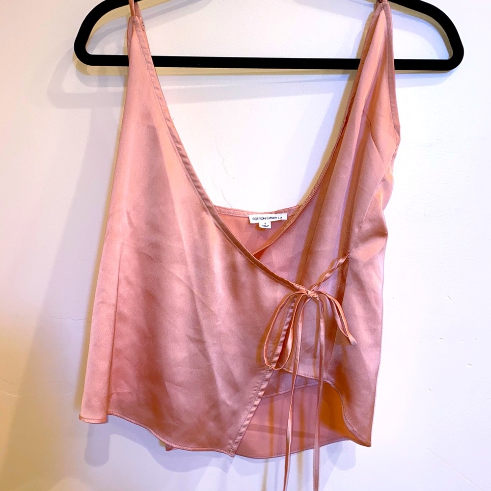 Cotton Candy LA Rose Gold wrap top Size small